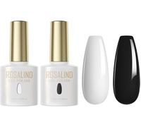 Semi-Permanent Nail Polish - White / Black - Semi-Permanent Nail Gel Polish - 15 Ml Uv Led Soak Off Gel Polish Manicure