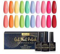 Semi Permanent Neon Nail Polish, 10 Colours, Orange, Yellow, Pink, Red, Blue, Green UV Gel Nail Polish, Rainbow Sum VERNIS A ONGLES