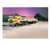 Semi-remorque plateau - TAMIYA - 1/14 - Aluminium et bois de peuplier - Contraste clair/obscur