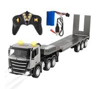 Semi-remorque télécommandé - Camion porte-conteneurs télécommandé avec remorque, sons et lumières | Camion de chantier 2,4 GHz pour garçons et filles, camion télécommandé multicanal avec remorque pour