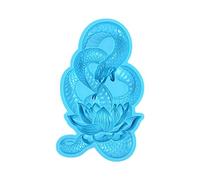 Semi Three-Dimensional Lotuses Snake Silicone Mold for Wall Decoration Handmade Room Tabletop Epoxy Resin Silicone Mold for Resin Casting Hanging Ornament Art and
