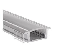 SEMI-TRANSPARENT - Profile aluminium LED 200 cm EINBAU KL + Couvercle diffus pour bande LED