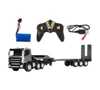 Semi Truck RC Truck Voiture télécommandée à l'échelle 1/24 Camion RC électrique 2,4 GHz avec remorque Jouet de véhicule de construction 9 canaux avec son et lumière pour garçons et filles