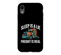 Semi Trucker Sleep is A Lie Freight is Real Rig Driver Coque pour iPhone XR