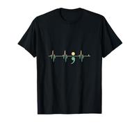 Semicolon Heartbeat Choose Life Stay Strong Message T-Shirt