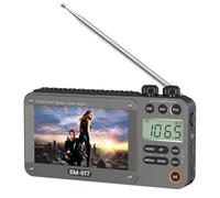 SEMIER Radio vidéo AM FM SW 720p avec écran 4,3" avec Bluetooth, lecteur vidéo numérique de poche, radio rechargeable, prend en charge USB/carte Micro SD, haut-parleur 5 W et prise casque pour cadeaux
