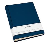 Semikolon 351022 Album photo Classic Large - 24,5 x 30,5 cm - 130 pages couleur crème, pour 260 photos - bleu marine foncé