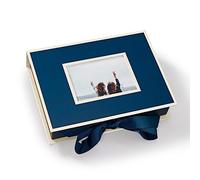Semikolon 352510 Petite boîte de photo avec fenêtre coulissante - boîte de rangement pour photos - boîte de cadeau pour bijoux, 20,7x15,3x4,7 cm, Marine