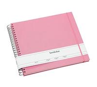 Semikolon 360354 Album spirale Maxi Mucho - 34,5 x 30 cm - Album photo, 90 pages blanc crème, livre photo, rose flamant