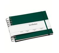 Semikolon 364014 Album à spirale Mini Mucho - 25 x 16 cm - Album photo, 90 pages blanc crème, livre photo, vert forêt