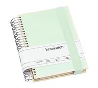Semikolon 364097 Carnet à spirales Mucho A5 15,7 x 21,7 cm - 110 pages quadrillées, lignées ou vierges, vert mousse pastel