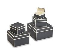 Semikolon 370098 Boîtes de rangement, lot de 5-5 pièces - différentes tailles - boîtes cadeaux - pierre de lave grise