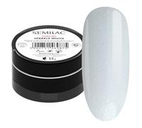 Semilac Builder Thixo Gel Sparkle White 15 g - Construction avec brillance pour extension et construction des ongles - UV LED - Tiksotrope et auto-lissant - Gel de couverture blanc avec paillettes