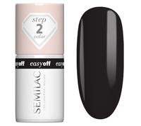 Semilac EASY OFF LED LIGHT Vernis à Ongles L24 Diamond Black 7 ml - Noir Intense - Couvrance complète - Tenue jusqu'à 12 jours - Facile à enlever sans limage