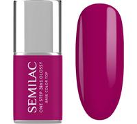 Semilac One Step 3in1 Glossy vernis à ongles gel teinte 595 Bright Purple 7 ml