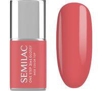 Semilac One Step 3in1 Glossy vernis à ongles gel teinte 690 Coral Pink 7 ml