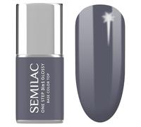 Semilac One Step Glossy S185 Vernis à ongles UV 3 en 1 Gris pierre 7 ml