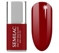 Semilac One Step Glossy S575 Vernis à ongles UV 3 en 1 Rouge foncé 7 ml