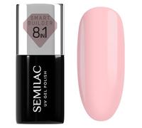 Semilac Smart Builder 824 Soft Blush Vernis à ongles UV pêche clair Formule 8 en 1 Auto-nivelant Application rapide et sans effort 7 ml