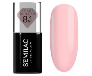 Semilac Smart Builder 824 Soft Blush Vernis à ongles UV pêche clair Formule 8 en 1 Auto-nivelant Application rapide et sans effort 7 ml