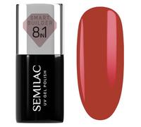 Semilac Smart Builder 827 Classic Cherry Vernis à ongles UV 7 ml - Rouge cerise, rouge foncé, formule 8 en 1, auto-nivelant, application rapide et sans effort