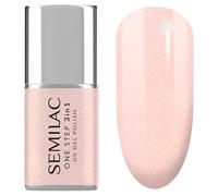 Semilac Vernis à ongles hybride S258 One Step, 3 en 1, 3 en 1, pêche scintillante, 5 ml, vernis à ongles UV et LED innovant