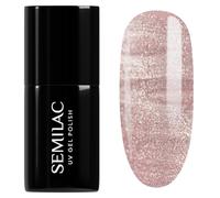 Semilac Vernis à ongles UV 962 Magnetic Mocha 7 ml - Rose froid avec fin éclat magnétique œil de chat argenté - Collection Inner Glow