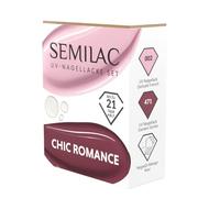 Semilac Vernis à Ongles UV Chic Romance - 2 Vernis Gel Couleurs 002 Delicate French & 471 Garden Soirée + Kiwi Mango Huile - Romantique Nude Rose Manucure, LED/UV Gel Polish