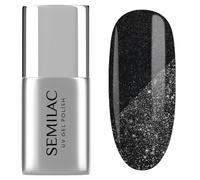 Semilac Vernis à ongles UV Top Coat No Wipe T21 Flash ON 7 ml - Top scintillant avec effet flash, particules d'argent, sans couche de dispersion, pour ongles UV et gel