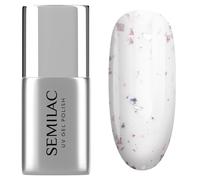 Semilac Vernis à ongles UV Top Coat T22 Flower Flakes 7 ml - Paillettes - Effet holographique - Sans couche de dispersion - Pour ongles UV et gel