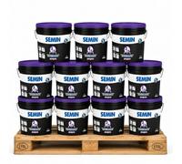 SEMIN 2 EN 1 Garnissage & Lissage - Enduit Airless Prêt à l’Emploi - Application Manuelle ou Mécanique - Murs et Plafonds - Jusqu’à 4 mm - Finition Blanche Mate- Palette de 11 seaux de 25 Kg