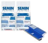 Semin A00372 Lisseur, Enduit de Lissage Extra Fin en Poudre pour Finition des Murs, Intérieur, Sac de 5 kg Lot de 2) et A06319 Lame CE 78 pour Enduire et Lisser, 25 cm