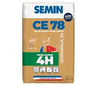 Semin A00640 CE 78 Rapide, Enduit pour Réaliser les Joints de Plaques de Plâtre, Temps de Prise 4 Heures, Intérieur, Sac de 25 kg