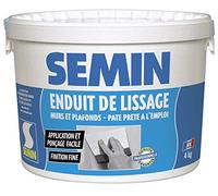 Semin A05267 Enduit de Lissage en Pâte pour Murs et Plafonds, Intérieur, Seau de 4 kg