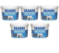 Semin A05267 Enduit de Lissage en Pâte pour Murs et Plafonds, Intérieur, Seau de 4 kg (Lot de 5)