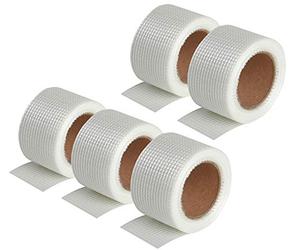 Semin Bande Grillagée - Auto-adhésive - Pour Joints de Plaques de Plâtre - Fibre de Verre - 20 m x 50 mm (Lot de 5)