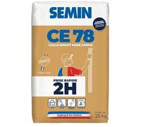 SEMIN CE 78 2H - Enduit pour Joints de Plaques de Plâtre BA13, Prise Rapide 2 Heures, Faible Retrait, Finition Soignée, Sac 25 kg