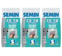 SEMIN CE 78 Hydro 5 kg - Enduit à Joint Hydrofuge pour Plaques de Plâtre BA13 Hydro - Spécial Salle de Bain & Pièces Humides - Finition Professionnelle - Fabriqué en France - Lot de 3