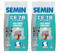 SEMIN CE 78 Hydro 5 kg - Enduit à Joint Hydrofuge pour Plaques de Plâtre BA13 Hydro - Spécial Salle de Bain & Pièces Humides - Finition Professionnelle - Fabriqué en France - Lot de 2