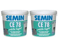 SEMIN CE 78 Pâte Light - Enduit Allégé pour Joints de Plaques de Plâtre - Prêt à l’Emploi - Excellente Finition - Jusqu’à 50 m² - 2 seaux de 18 kg - Fabriqué en France