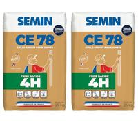SEMIN CE 78 Rapide 4H - Enduit en Poudre pour Joints de Plaques de Plâtre - Temps de Prise 4 Heures - Finition dans la Journée - Intérieur - 2 X Sac 25 kg
