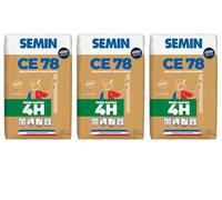 SEMIN CE 78 Rapide 4H - Enduit en Poudre pour Joints de Plaques de Plâtre - Temps de Prise 4 Heures - Finition dans la Journée - Intérieur - 3 X Sac 25 kg