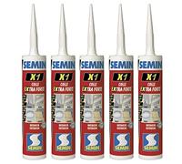 Semin - Colle Haute Performance - Tout Collage et Tous Matériaux - Intérieur/Extérieur - Cartouche de 290 ml(Lot de 5)