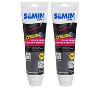 SEMIN Colle pour Frises, Stickers & Raccords Papier Peint - 2 X Tube 250 g avec Applicateur - Prête à l’Emploi - Transparente au Séchage - Retouches & Collages Muraux