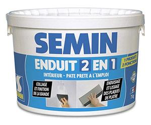 SEMIN Enduit 2 en 1 Multifonction 7kg - Joint & Lissage Plaque de Plâtre, Enduit Prêt à l’Emploi Intérieur, Collage & Finition Bande à Joint, Qualité Professionnelle, Fabriqué en France