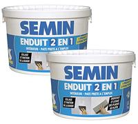 SEMIN Enduit 2 en 1 Multifonction lot de 2 x 7kg - Joint & Lissage Plaque de Plâtre, Enduit Prêt à l’Emploi Intérieur, Collage & Finition Bande à Joint, Qualité Professionnelle, Fabriqué en France