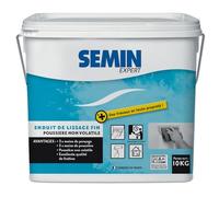 SEMIN Enduit de Lissage 10 kg Prêt à l'Emploi - Finition Murs et Plafonds Intérieurs - Poussière Maîtrisée - Ponçage Réduit - Excellente Qualité de Finition - Fabrication Française
