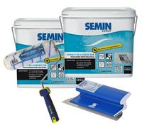 Semin - Enduit de Lissage pour Finition des Murs - Intérieur - Seau de 10 kg (lot de 2) - un Rouleau, 23 cm et une Lame de 25 cm