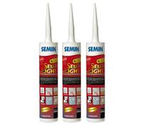 Semin - Enduit de Rebouchage Allégé - Sem-Light - Trous et Fissures Importants - Intérieur - Cartouche 310 ml (Lot de 3)