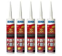 Semin - Enduit de Rebouchage Allégé - Sem-Light - Trous et Fissures Importants - Intérieur - Cartouche 310 ml (Lot de 5)
